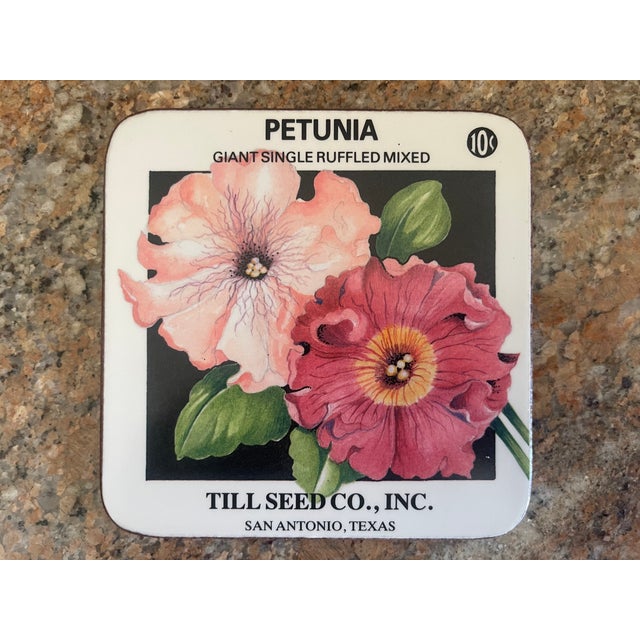 Mid-Century Modern Pimpernel Floral 4 Coasters with Box 5 pcs For Sale - Image 3 of 9