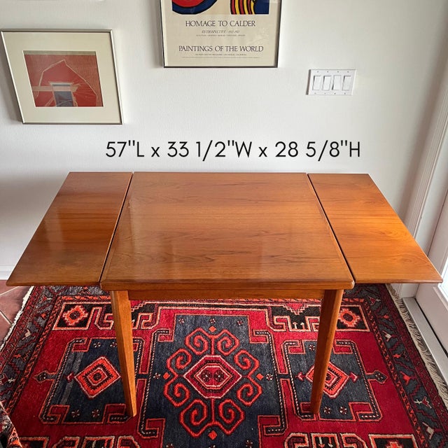 Wood Mid Century Danish Dining Table Extrndable BRDR Furbo For Sale - Image 7 of 9