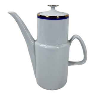 Vintage Epiag Royal Czechoslovakia Porcelain Coffee Pot Floral Bouquet For Sale