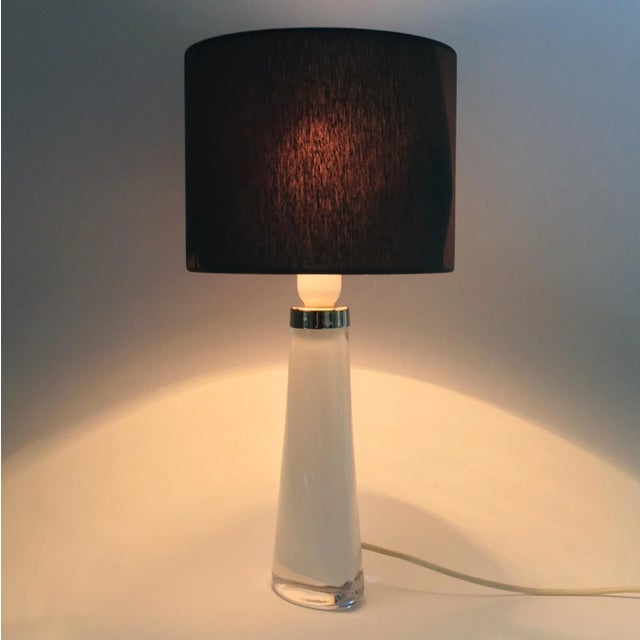 Carl Fagerlund Scandinavian Glass Table Lamp by Carl Fagerlund for Orrefors, Sweden, 1960s For Sale - Image 4 of 13