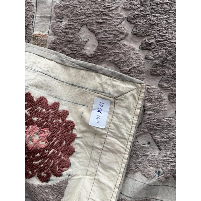 Gray Samarkand Suzani Tablecloth — Boho Textile For Sale - Image 8 of 8
