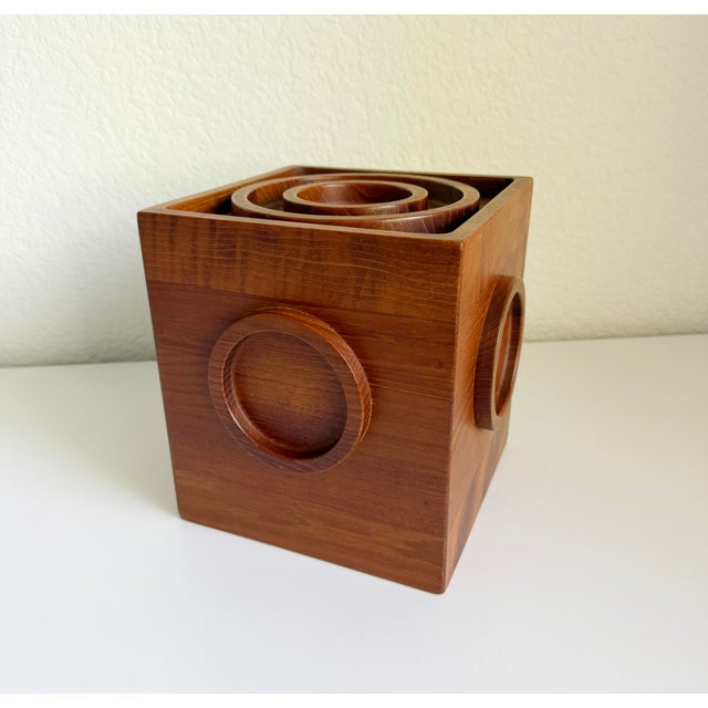 Mid-Century Modern 1960s Jens Quistgaard for Dansk Teak Bullseye Ice Bucket For Sale - Image 3 of 11