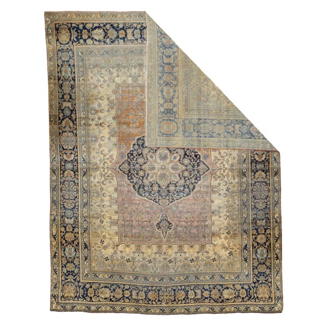 Fine Antique Persian Mohtasham Kashan Rug 7’6” x 9’7”. The Revival Period rugs woven by two generations of Mohtashams,...