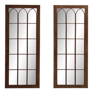Pair Of Oak Libary Mirrors For Sale