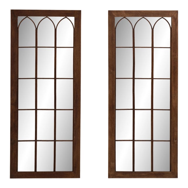 Pair Of Oak Libary Mirrors For Sale