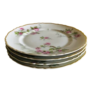 Vintage Haviland France "Sylvia" Pattern Bread Plates S/4