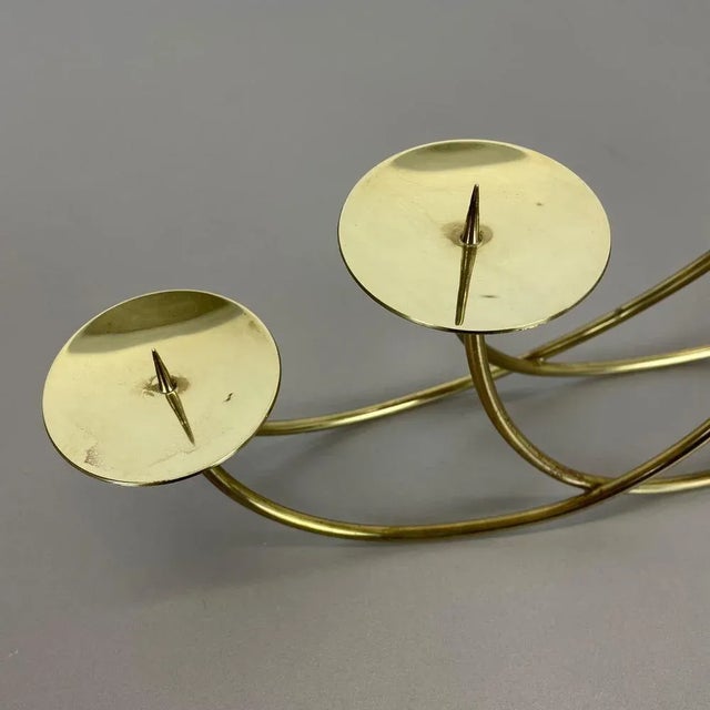 1950s Sculptural Solid Brass Candleholder from Harald Buchrucker, Germany, 1950s For Sale - Image 5 of 18