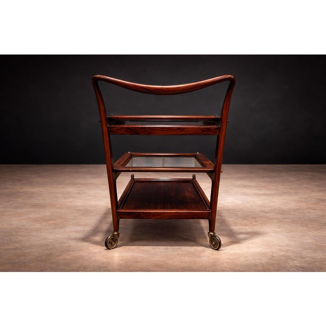Bar Cart in Rosewood & Glass, Carlo Hauner and Martin Eisler, 1950s - Lot 193 For Sale - Image 11 of 14