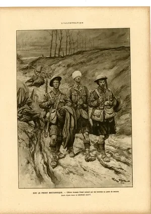 1914-18 the Great War Wounded Scottish Officer, Sur Le Front Britannique Georges Scott a Renowned French War Artist