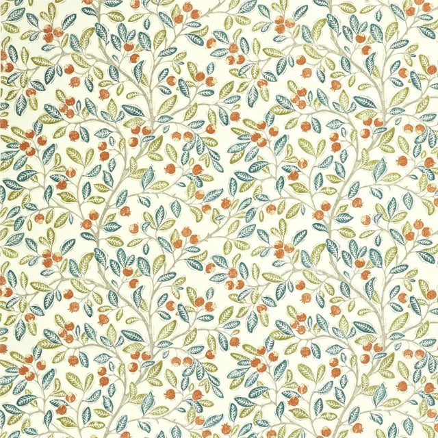 Sanderson Wild Berries Fabric in Rowan/Chasm - a Sample For Sale