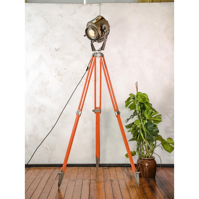 Orange Theater Spotlight Floor Lamp from ADB Belgium, 1960s For Sale - Image 11 of 14