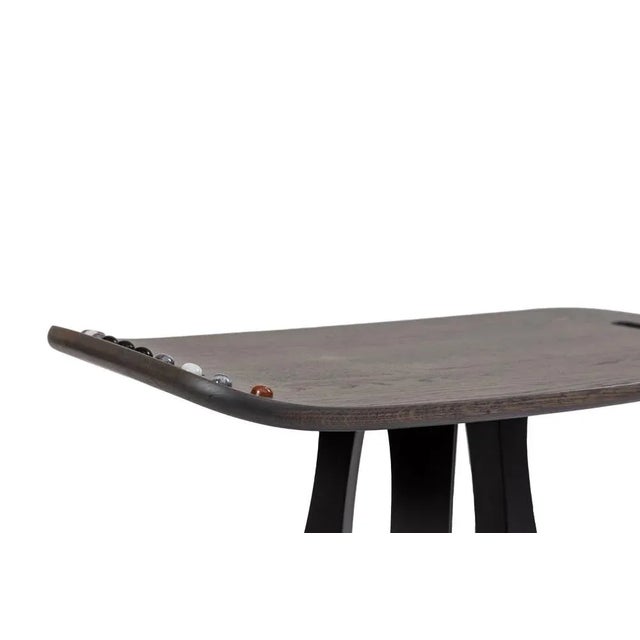 Not Yet Made - Made To Order Pok Collection Hand Carved Solid Oak Side Table with Inlaid Marble Gems by Soshiro, 2019 For Sale - Image 5 of 10