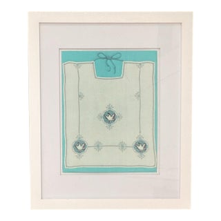 Embroidered Bib Vintage 1930s Framed in White - Nursery Art For Sale