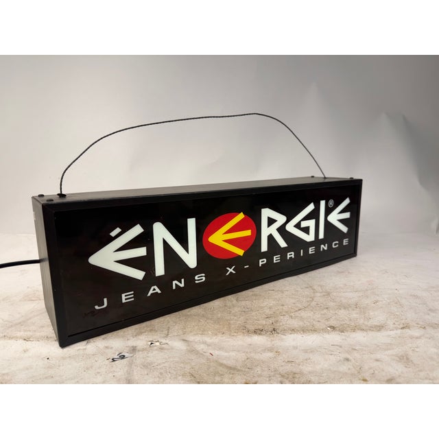 Plastic Energie Jeans X-Perience Illuminated Sign, 1980s For Sale - Image 7 of 7