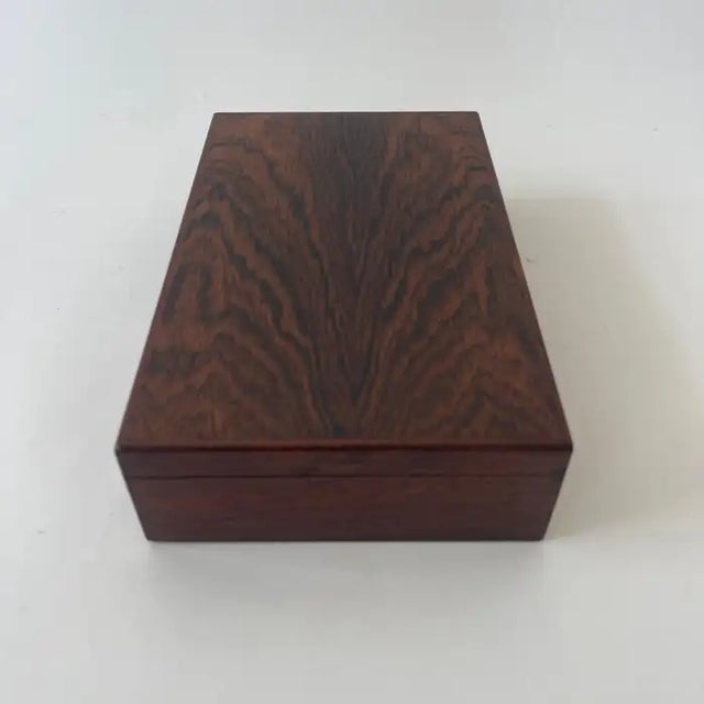 Mid-Century Modern Alfred Klitgaard Danish Modern Rosewood and Suede Jewelry Box, Denmark, 1950s For Sale - Image 3 of 12