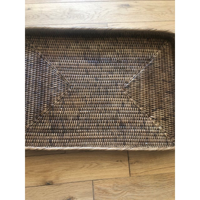 Wood Vintage Burmese Rattan Serving Tray For Sale - Image 7 of 8