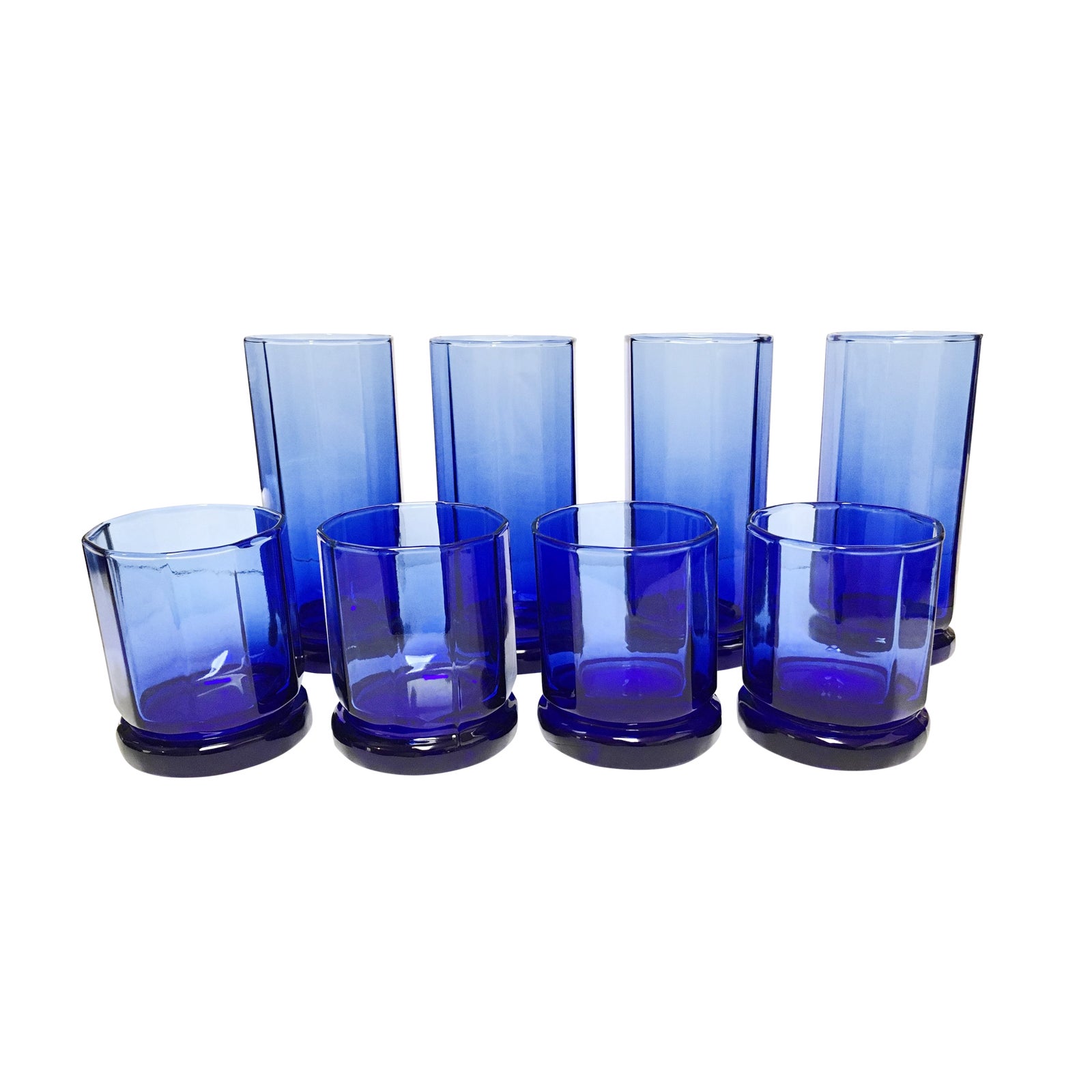 Anchor Hocking Cobalt Blue Essex Pattern Glasses Set of 8 Chairish