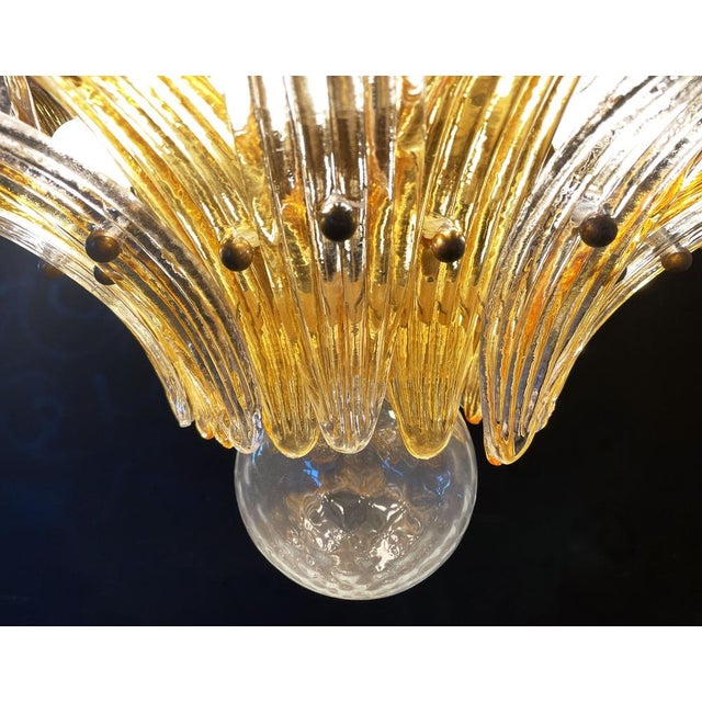 Palmette Ceiling Light in Amber and Trasparent Glasses, 1990 For Sale - Image 17 of 18