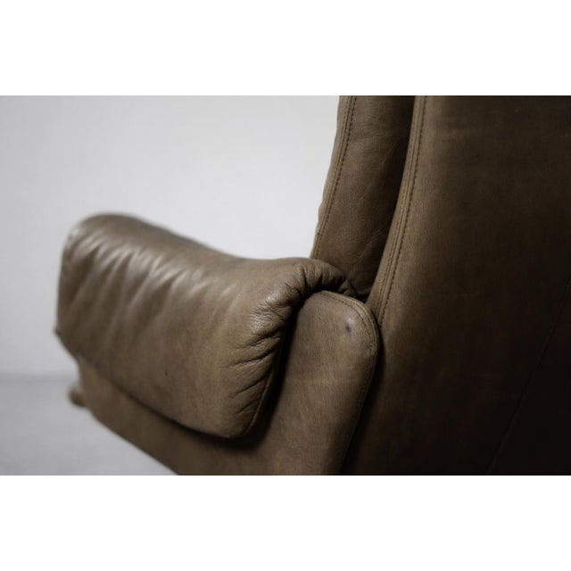Metal Mid-Century Modern German Brown Leather Lounge Swivel Chair from Musterring, 1960s For Sale - Image 7 of 18