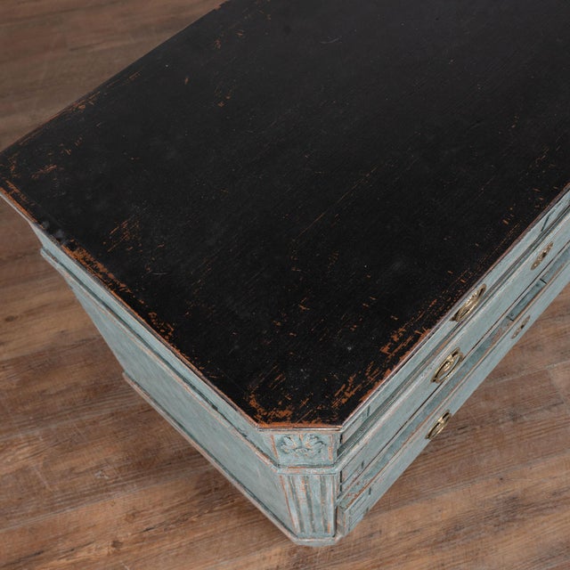 Late 19th Century Pair, 19th Century Gustavian Style Blue Chest of Drawers or Nightstands For Sale - Image 5 of 15