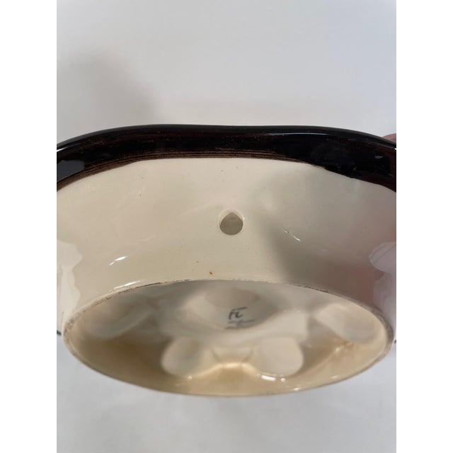 Burnt Orange 1950s French Saint Jean De Bretagne Majolica Oyster Plate For Sale - Image 8 of 15