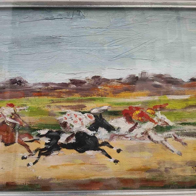 Modern After Antonio Bertone, Spring Race, 1979, Oil Painting on Canvas For Sale - Image 3 of 11
