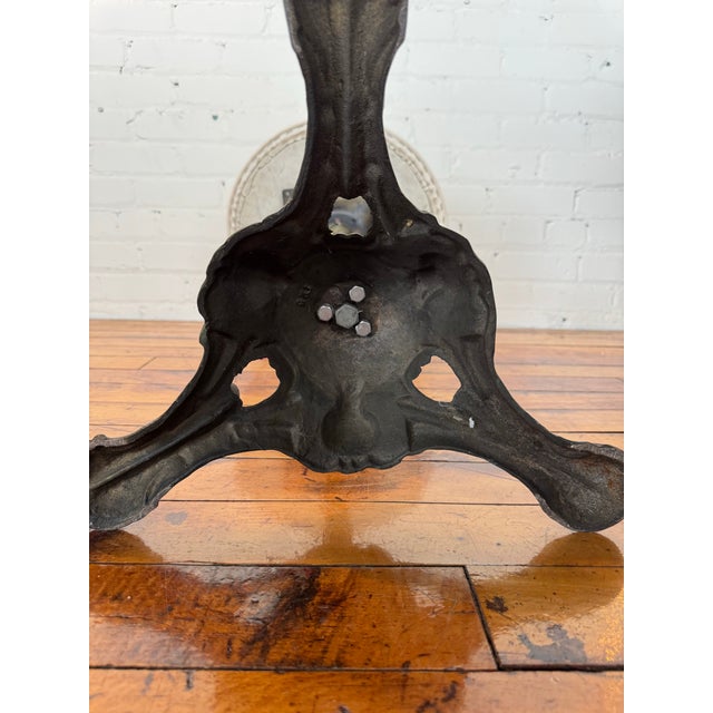 Gray Early 20th Century Antique Wrought Iron French Bistro Chair With Rotating Seat For Sale - Image 8 of 12