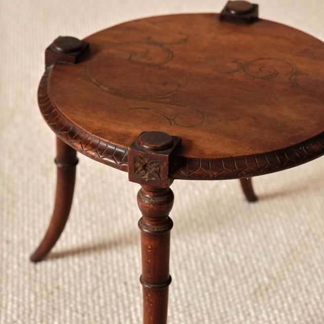 French Early 20th Century French Wooden Round Table For Sale - Image 3 of 4