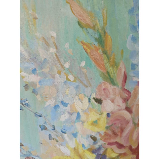 Vintage Botanical Floral Bouquet Still Life Painting Framed For Sale - Image 12 of 16