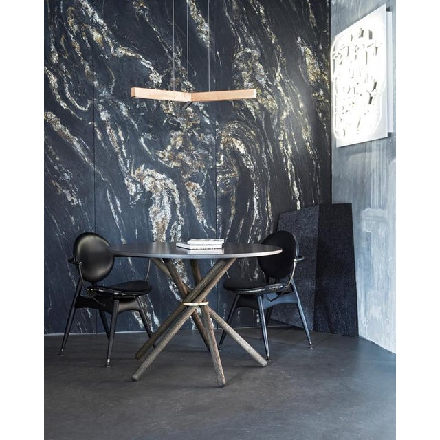 Hector Concrete Top and Dark Oak Legs Dining Table 105 by Eberhart Furniture For Sale - Image 11 of 15