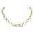 14k Yellow Gold Textured Oval Link Necklace For Sale