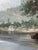 Large White Framed Vintage River Landscape Oil Painting, Ornate Carved Wood C Thomas Art For Sale In Phoenix - Image 6 of 12