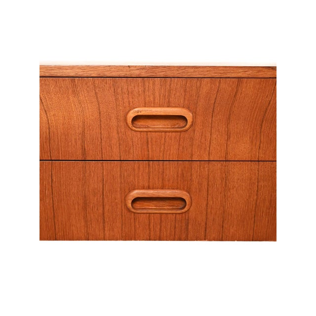 1960s Scandinavian Teak Bedside Table with Two Drawers, 1960s For Sale - Image 5 of 9