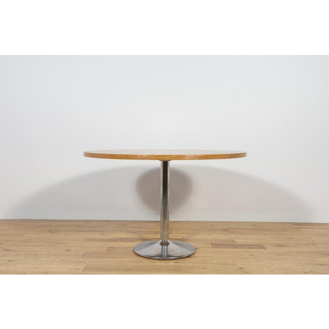Mid-Century Modern Oak Round Dining Table, Denmark, 1970s For Sale - Image 4 of 11
