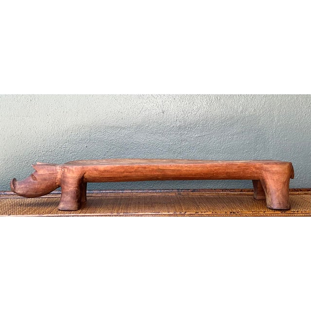 Vintage Hand Carved Long Pig Tray For Sale - Image 4 of 12
