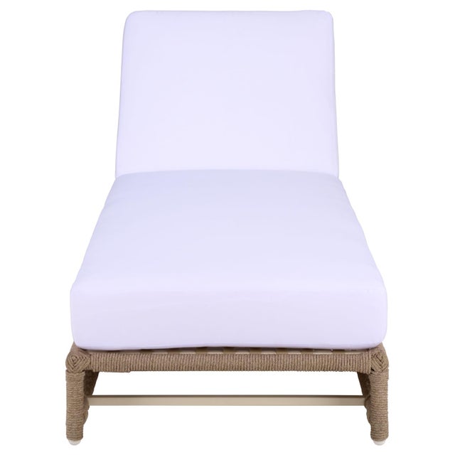 Callan Chaise Lounge, Heather Tan/White For Sale - Image 10 of 12