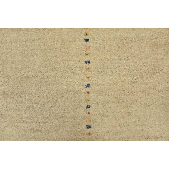Textile Gabbeh Rug 5’6” X 7’6” Beige Wool Contemporary Hand-Knotted Carpet For Sale - Image 7 of 14