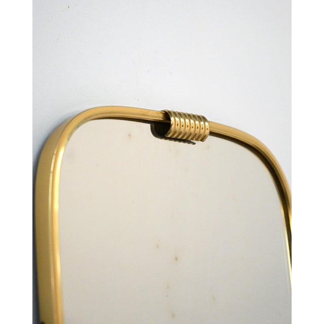 Mid-Century Mirror with Brass Frame, 1950s For Sale - Image 3 of 8