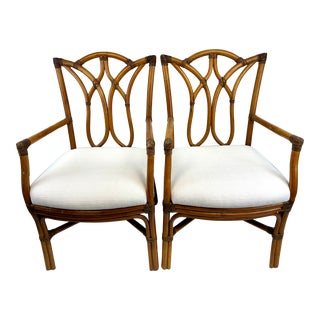 1960s Vintage Mid Century Bamboo Side Chairs, a Pair For Sale