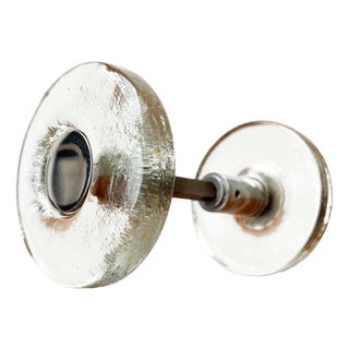 Mid-Century Modern Space Age Glass and Metal Door Handle, Germany, 1960s For Sale