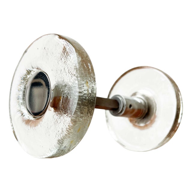 Mid-Century Modern Space Age Glass and Metal Door Handle, Germany, 1960s For Sale