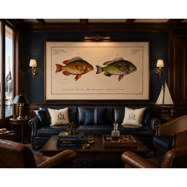Antique Fish Study 1, Vintage Art Print Reproduction, 30" X 20" For Sale - Image 9 of 10