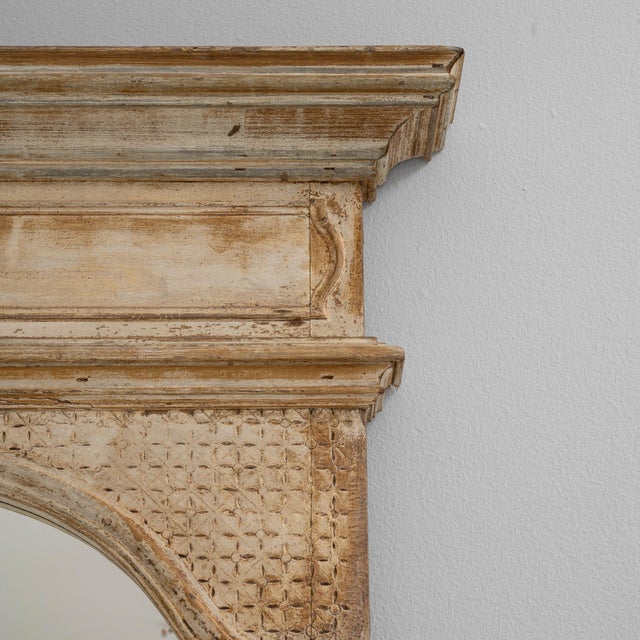 Wood 19th Century French Gustavian Floor Mirror with Arched Crest For Sale - Image 7 of 18