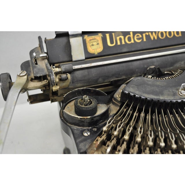 Metal Antique 1930s Underwood Noiseless Standard Mechanical Typewriter Office Decor For Sale - Image 7 of 15
