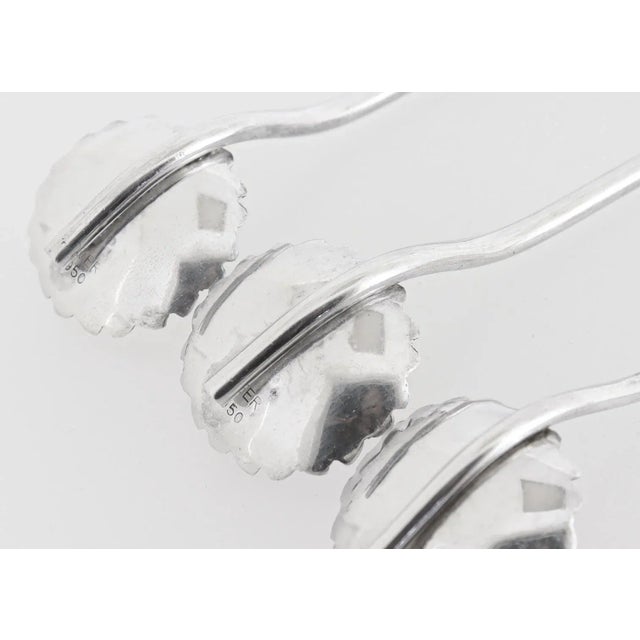 Metal 6 Japanese Sterling Silver Mid-Century Cherry Blossom Cocktail/Iced Tea Straws For Sale - Image 7 of 12