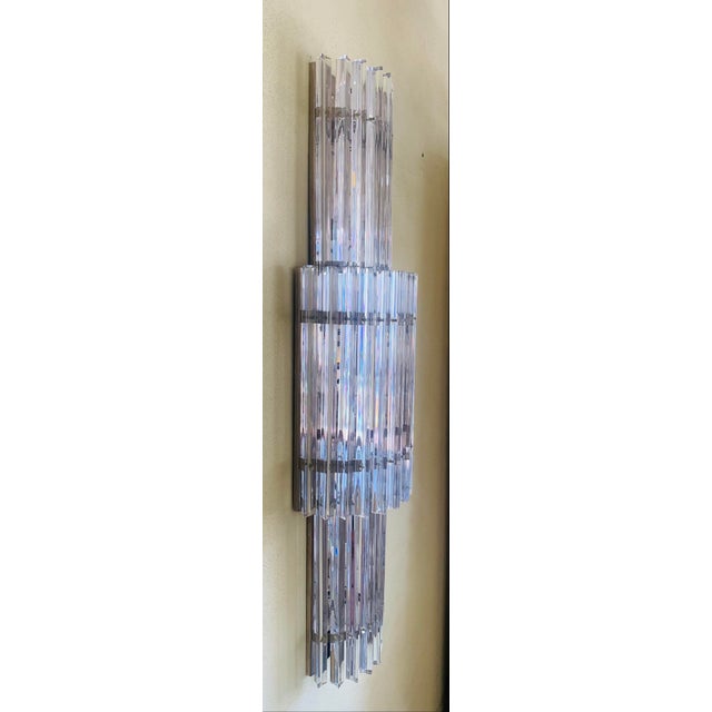 Metal Wall Lamp in Murano Glass, 1970, Set of 2 For Sale - Image 7 of 8