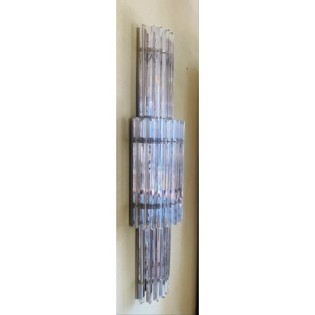 Metal Wall Lamps in Murano Glass, 1970, Set of 2 For Sale - Image 7 of 8