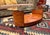 Postmodern Cognac Leather & Glass Oval Coffee Table With Sculptural Base For Sale - Image 4 of 11
