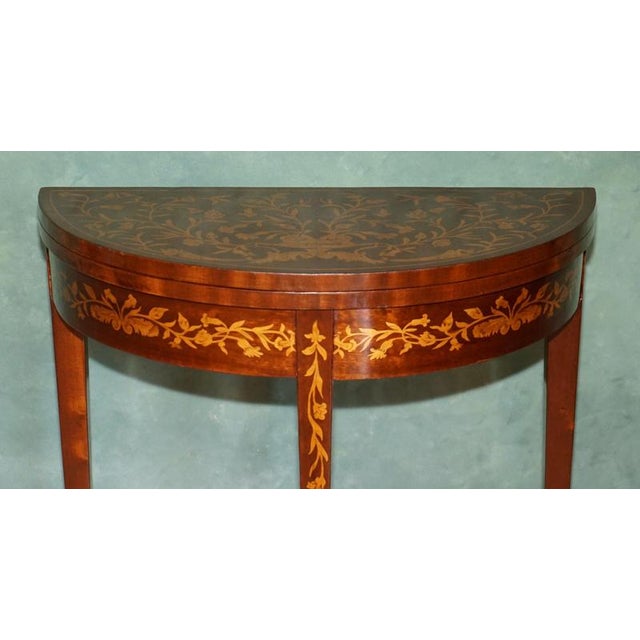 Antique English Demi Lune Chess Table, 1870 For Sale - Image 3 of 18