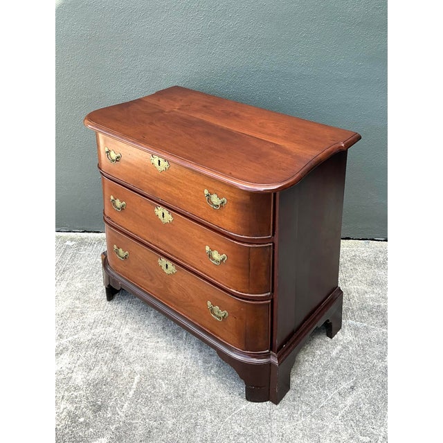 Vintage Regency Mahogany Bow Front Chest of Drawers For Sale - Image 12 of 12